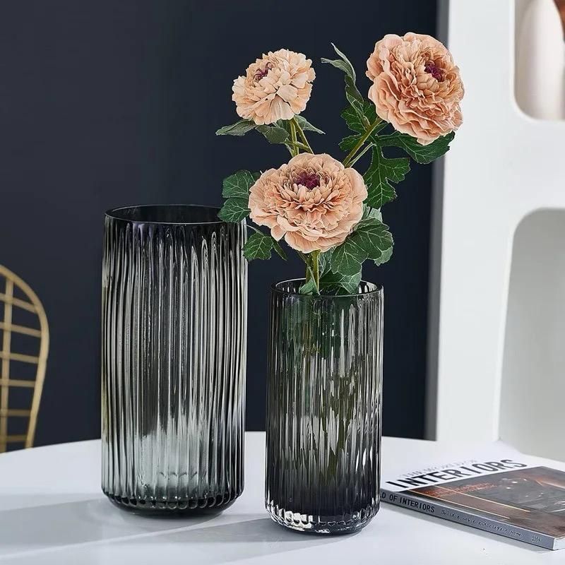 Modern creative big  dark  glass vase