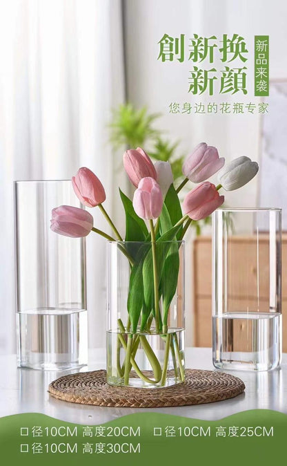 Clear square glass vase