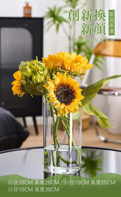 Clear square glass vase