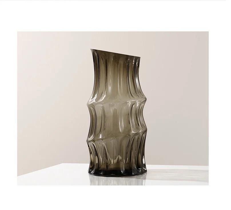 Heavy creative dark  glass vase