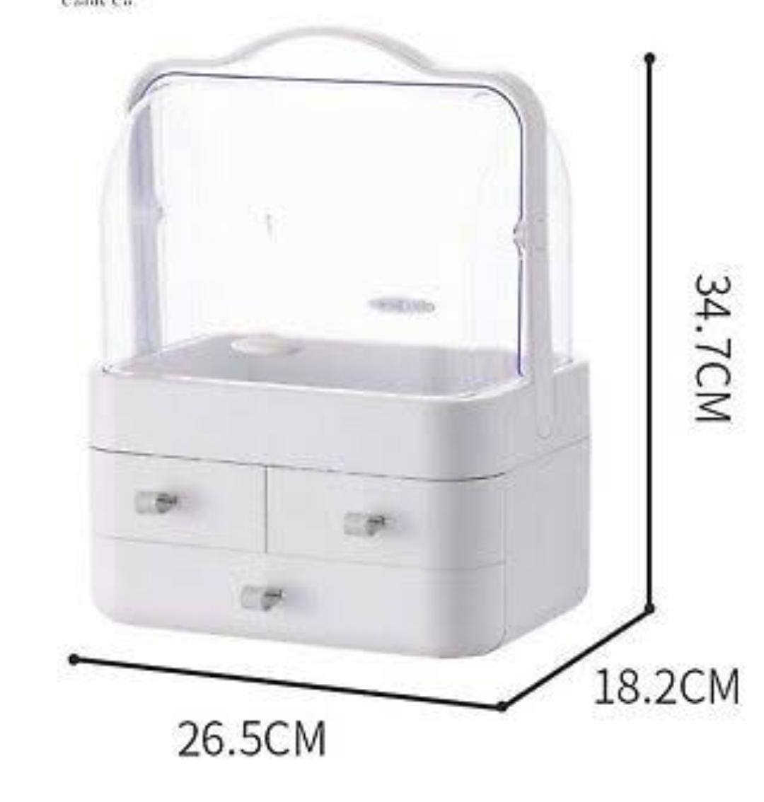 Acrylic 3 drawers dome cosmetic organizer