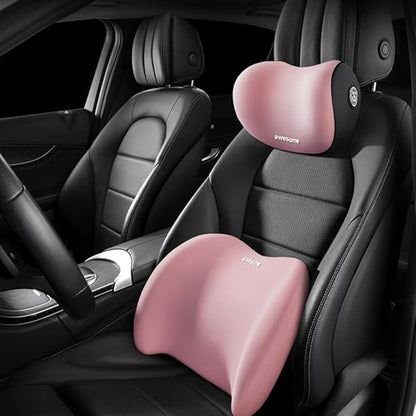 2 Piece memory foam  car headrest lumbar support car pillow