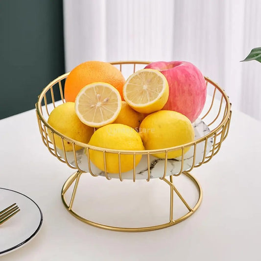 Gold fruit basket/stand