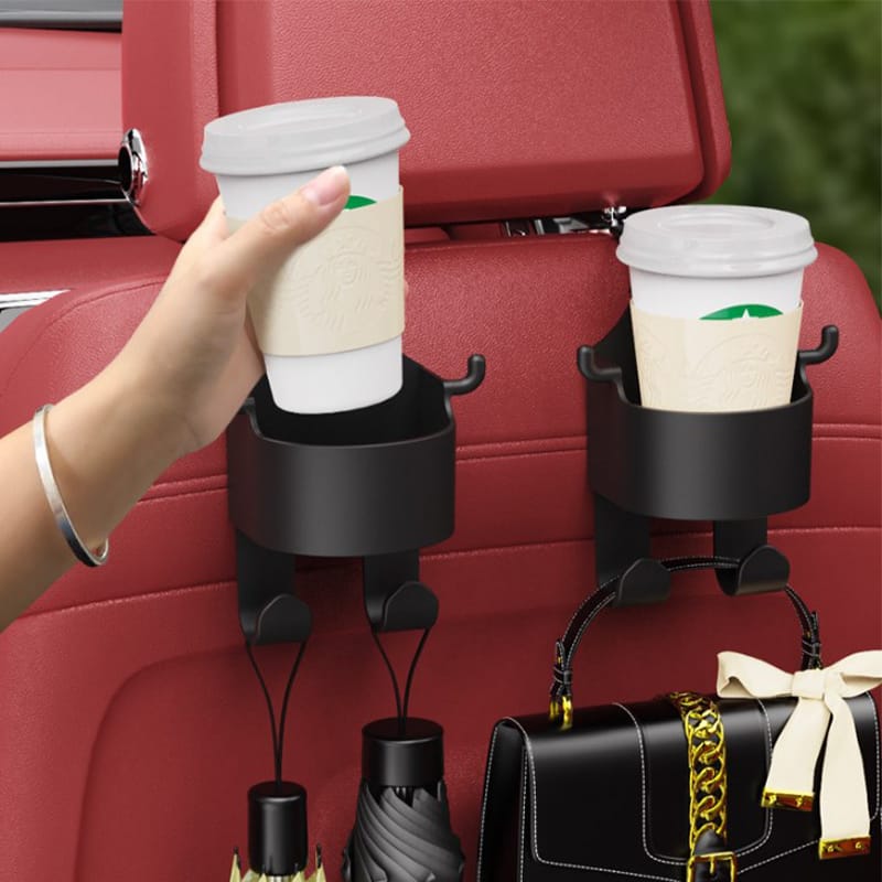 Car headrest hook with storage