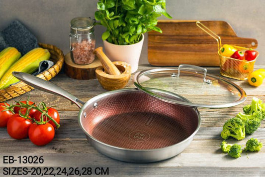 Stainless frying pan with lid