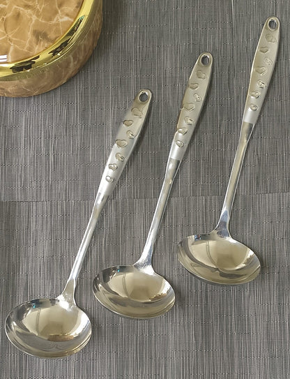 Stainless steel silver serving spoon