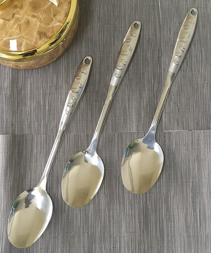 Stainless steel silver serving spoon