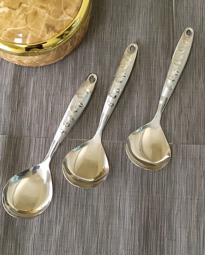 Stainless steel silver serving spoon