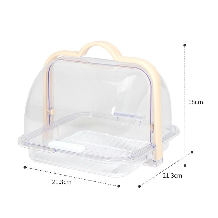 Portable bread storage box with a roll up lid