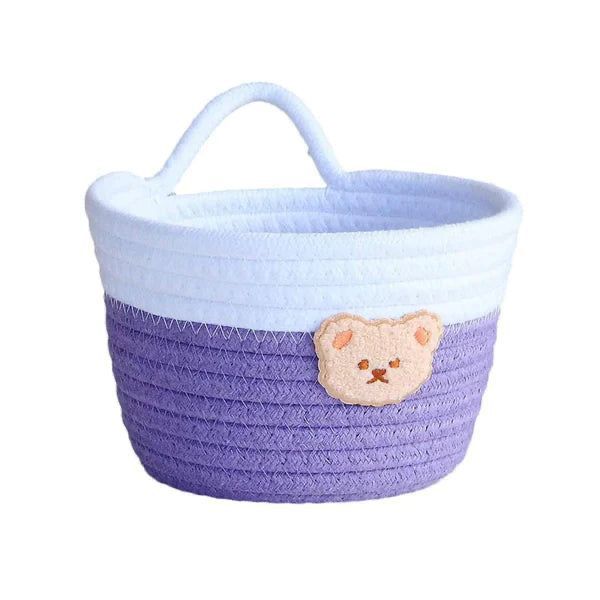 Handmade Bright-Colored  Cotton Rope Sundries Basket