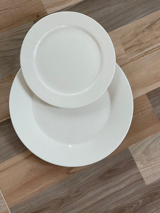 White Ceramic Plates for hotels and home 6pc