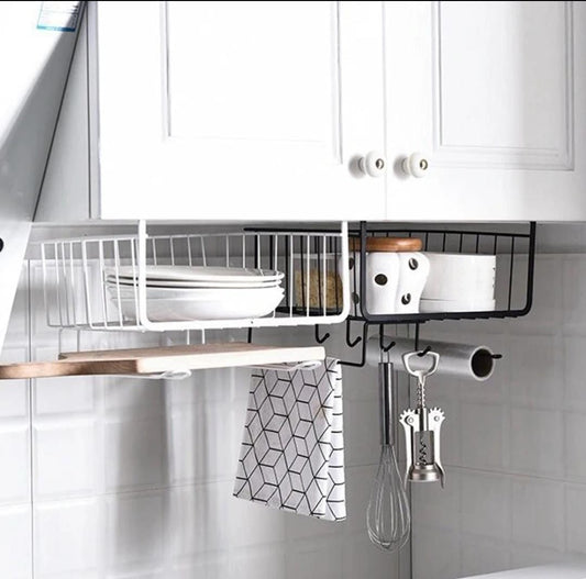 4 in1 Under Cabinet Closet Kitchen Cupboard Basket Rack Shelf Bearing Partition Hanger For Home Storage Organizer