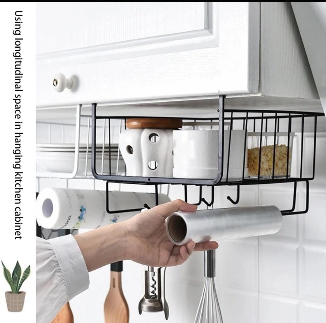 4 in1 Under Cabinet Closet Kitchen Cupboard Basket Rack Shelf Bearing Partition Hanger For Home Storage Organizer