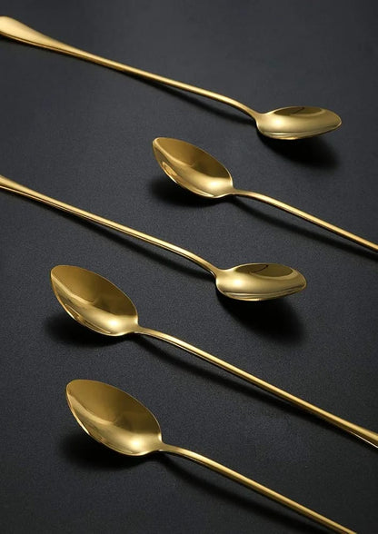 6pc Gold long teaspoon