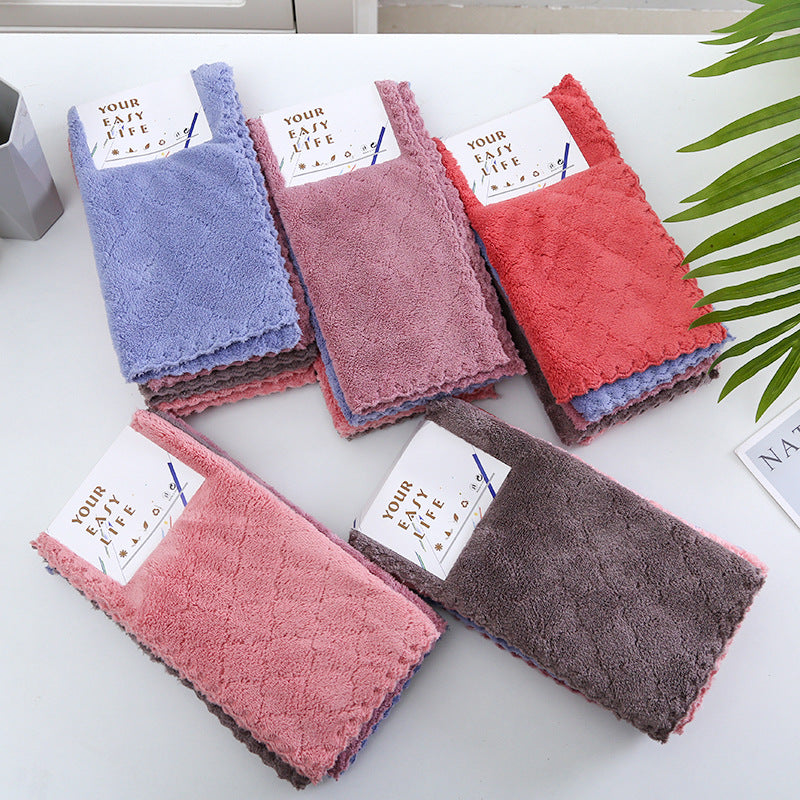 5Pcs  Coral Fleece Absorbent Hand Towels