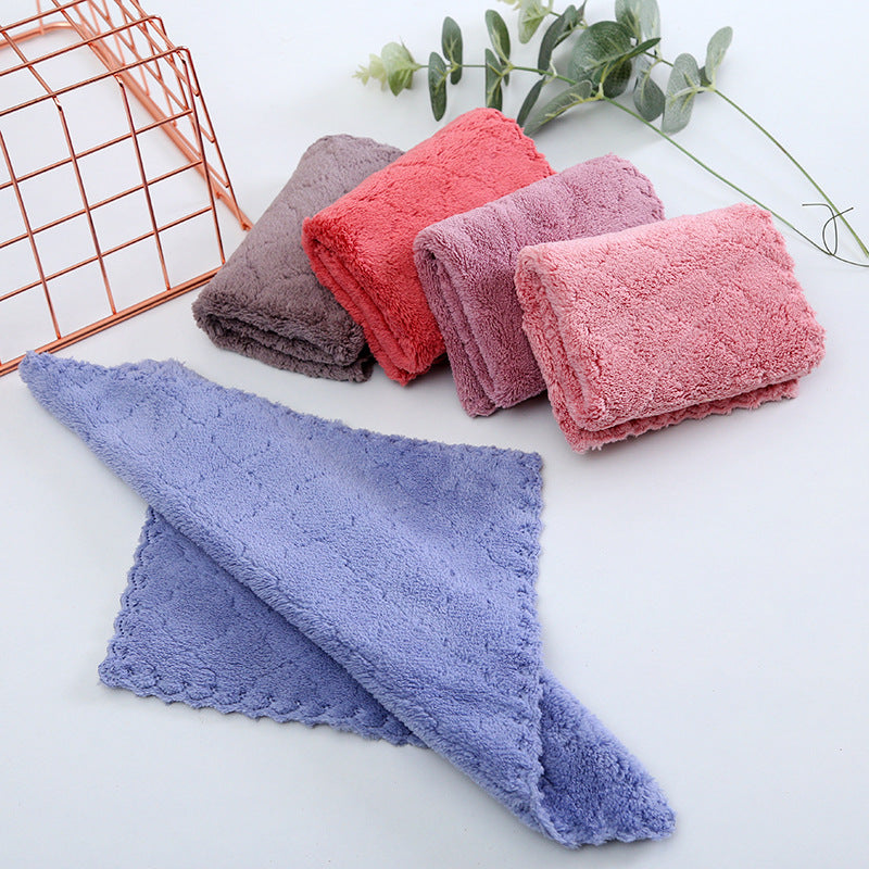 5Pcs  Coral Fleece Absorbent Hand Towels