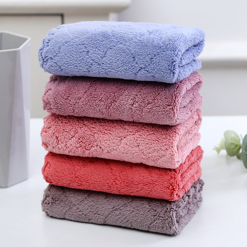 5Pcs  Coral Fleece Absorbent Hand Towels