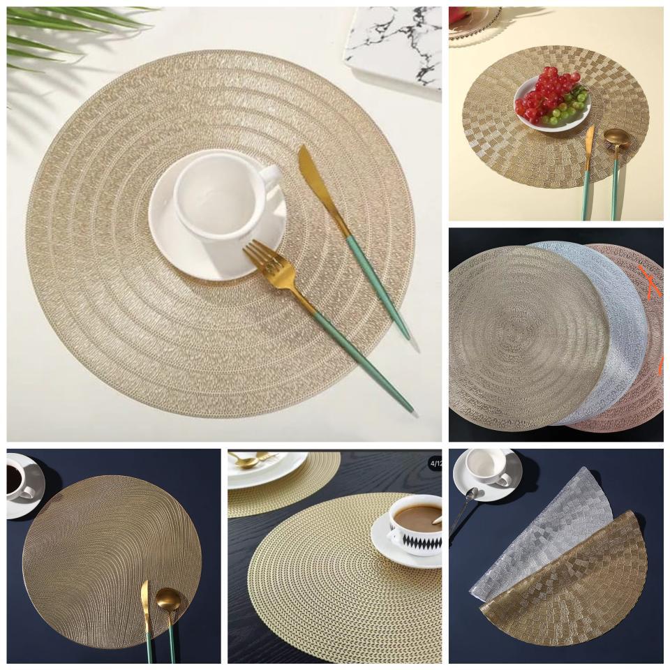 6pcs pvc non-woven table mats