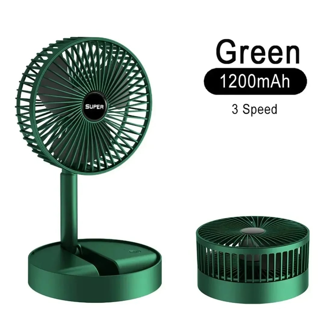 Telescopic Mini Foldable Fan Green only BlackNov