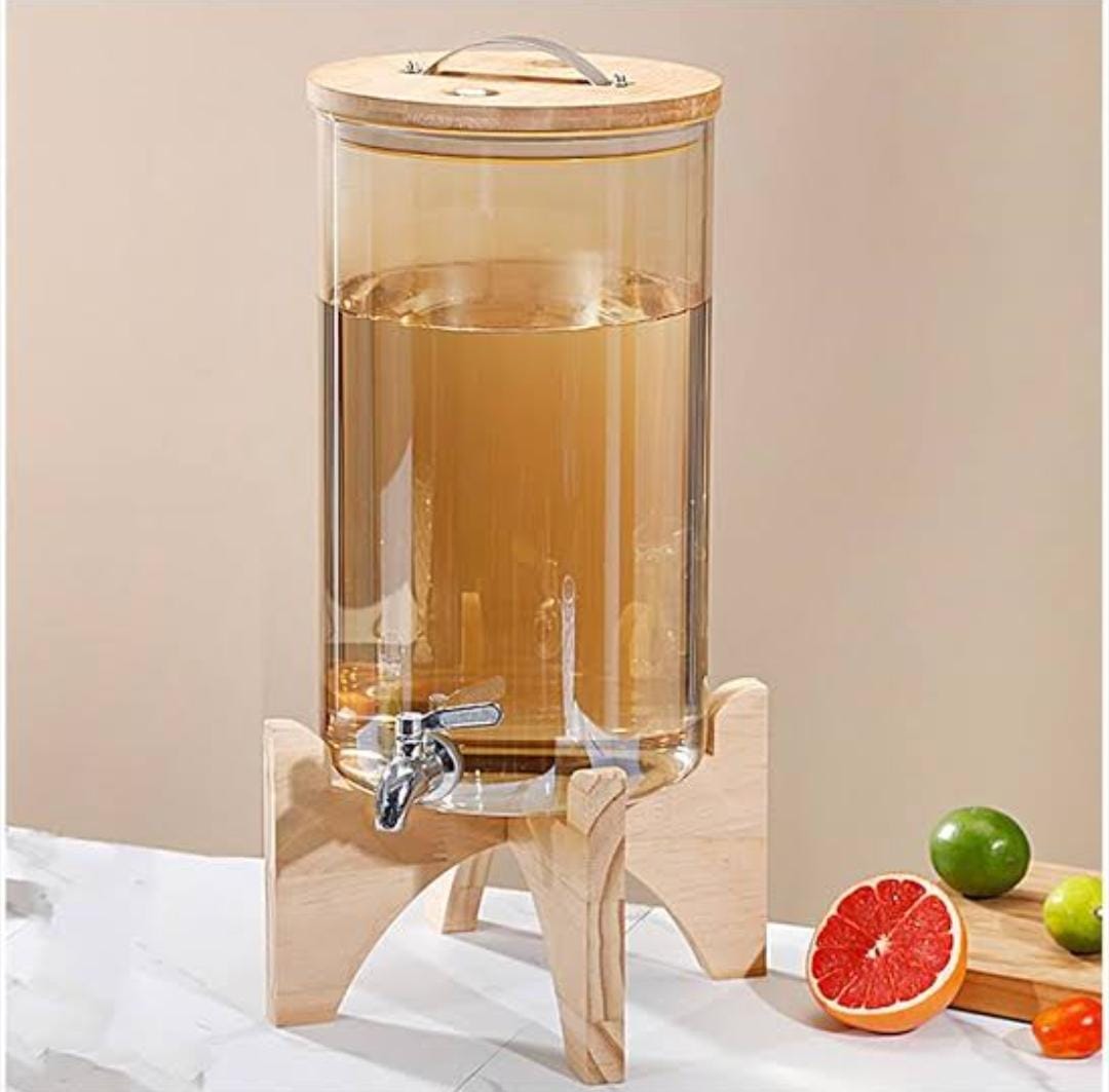 3.6 L Glass Dispenser with bamboo stand