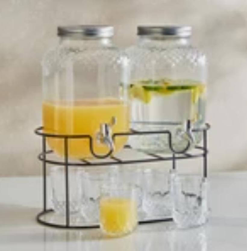 2 in 1 Glass juice dispenser