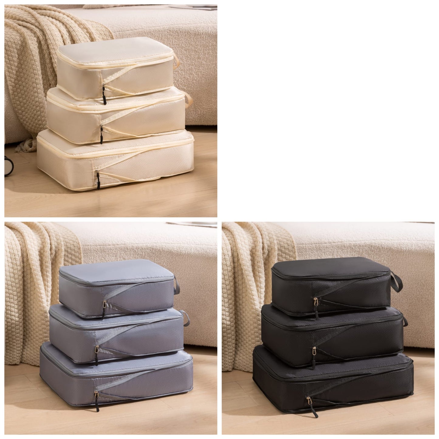 3Pc Travel compression bags