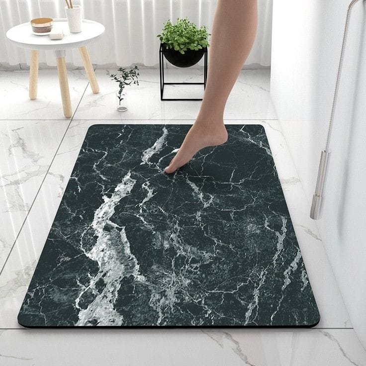 Anti-slip absorbent bath door mat