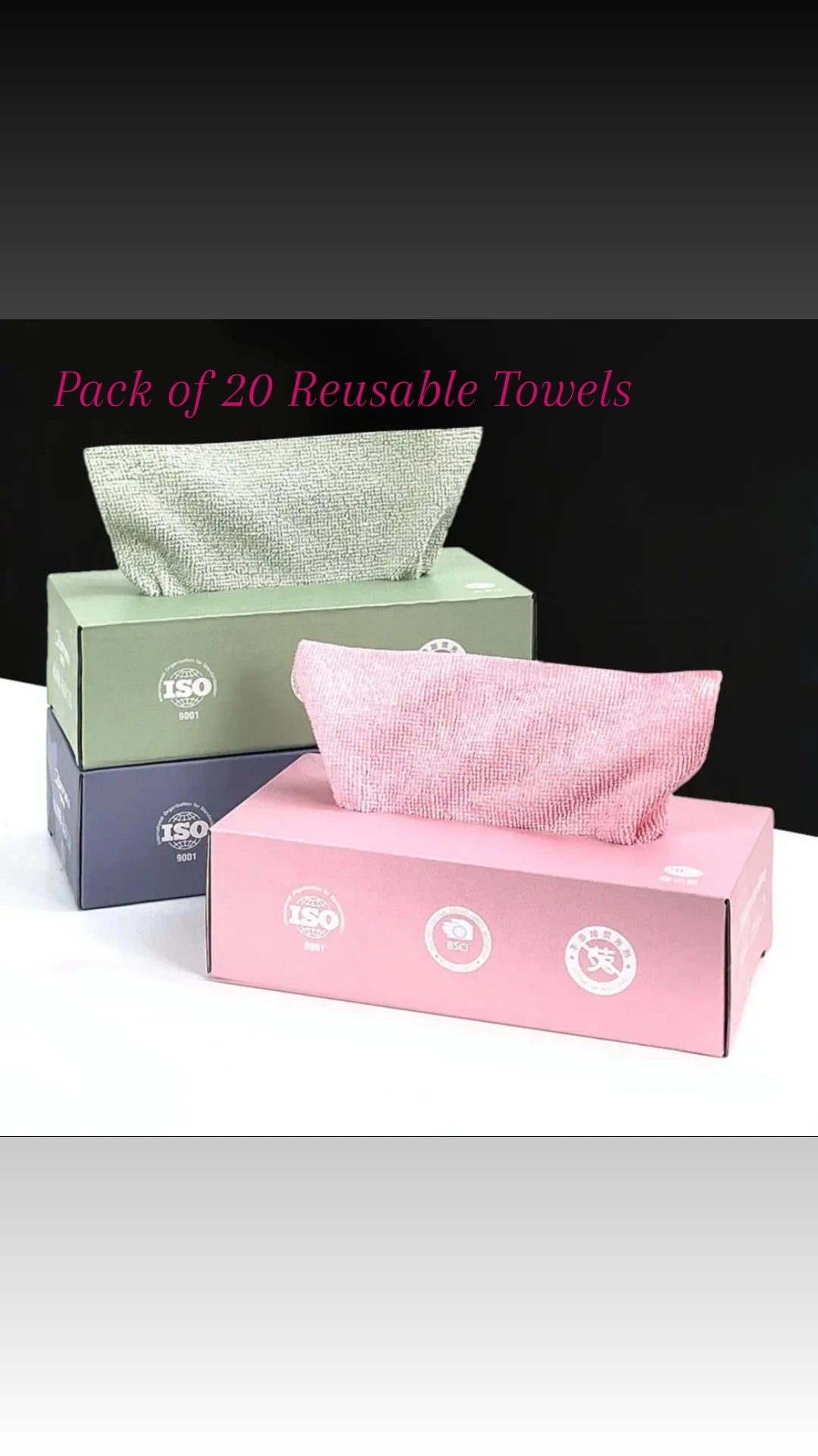 Set of 20 microfibre towels for home, office,car