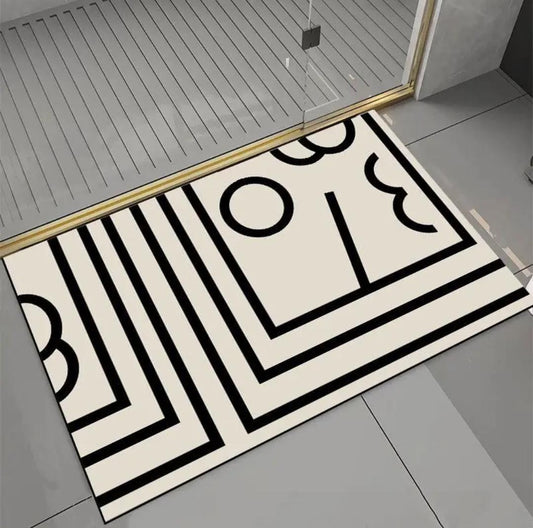 Absorbent pattern door/bath mat