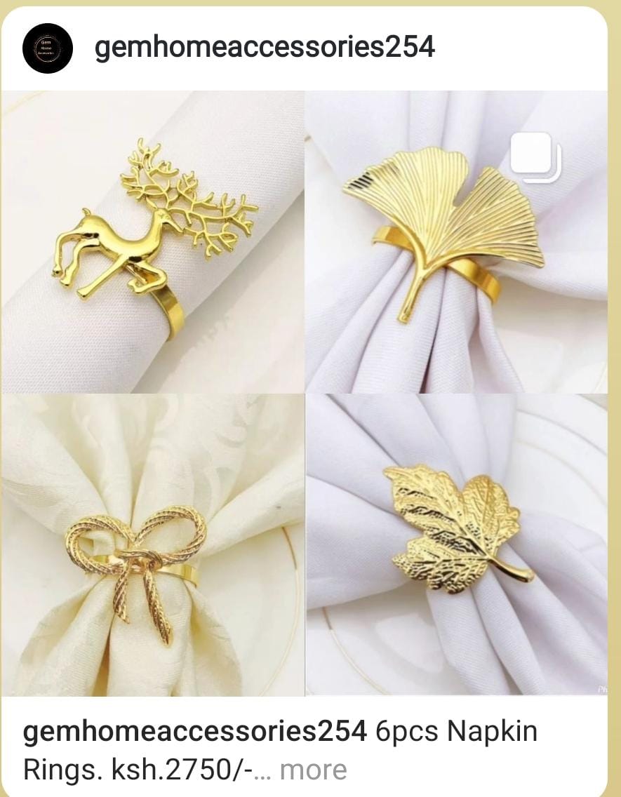 6Pc napkin rings