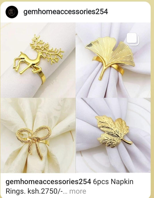 6Pc napkin rings