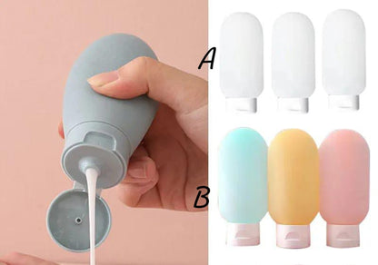 Refillable travel silicone shampoo / lotion  bottles 3pc