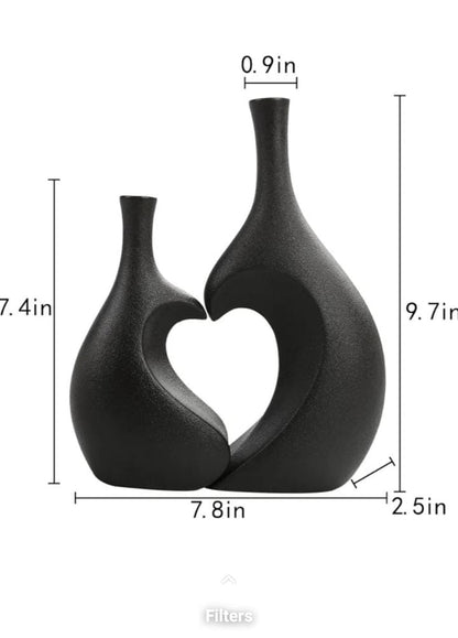 Decorative heart shape vases