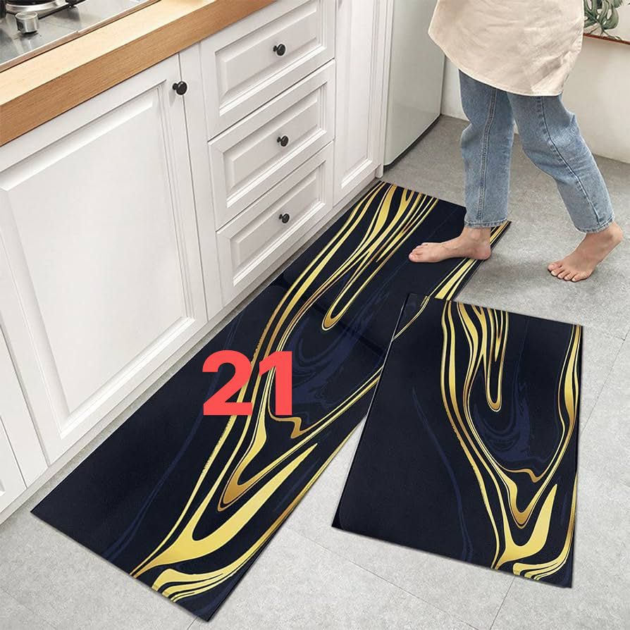 2Pc Kitchen mats with rubber bottom