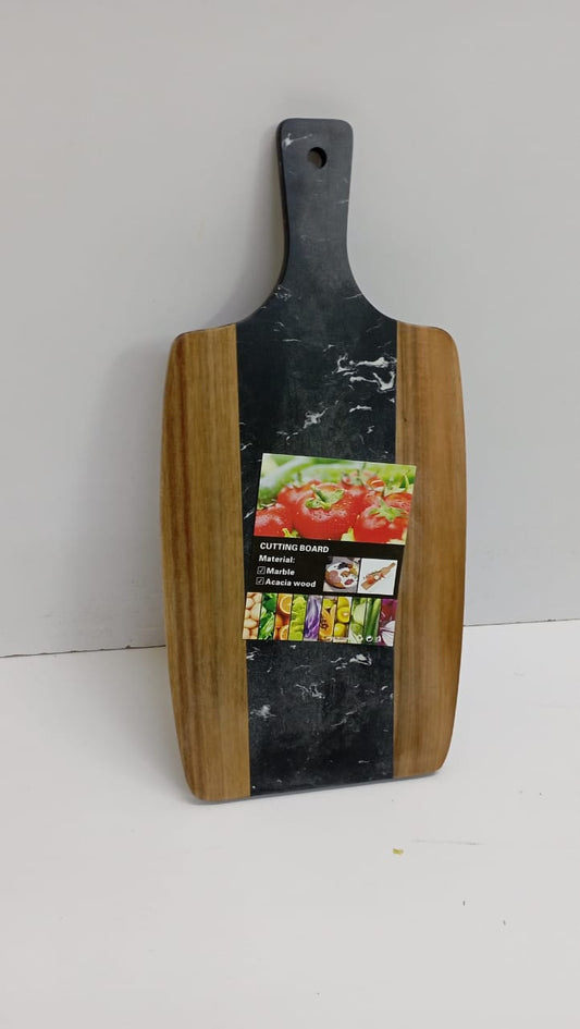 2 in 1 Chopping board with marble stone / bamboo serving tray