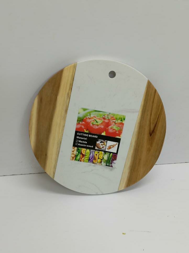 2 in 1 Chopping board with marble stone / bamboo serving tray