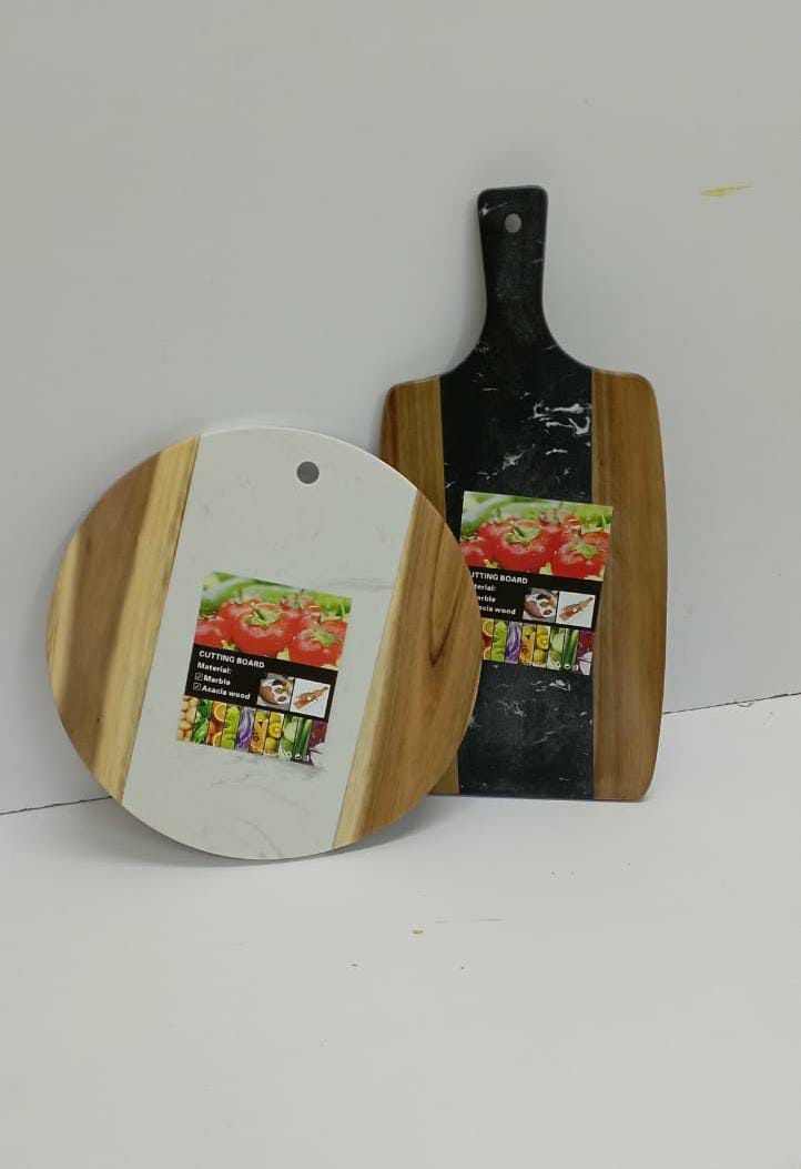 2 in 1 Chopping board with marble stone / bamboo serving tray