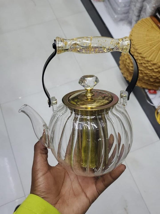 Glass infuser tea pot kettle