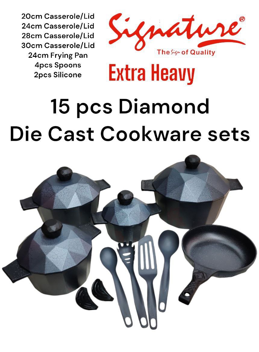 15 pcs Diamond Die Cast Cookware Sets Heavy 13999/-