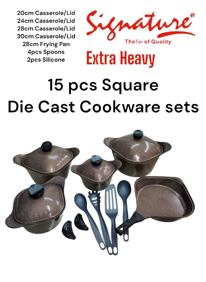 15 pcs Square Die Cast Cookware Sets Heavy 11999