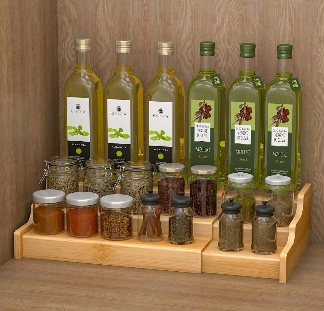 3 Tier bamboo non~expandable spice /storage rack