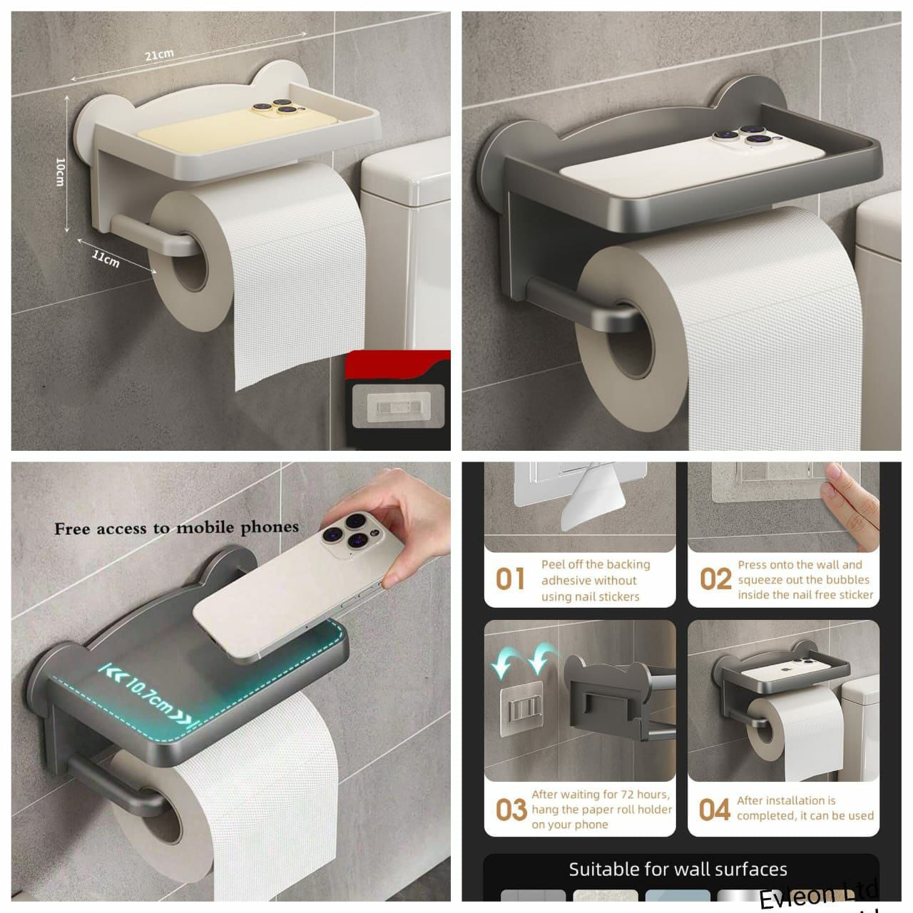 Punch Free Wall Mounted Tissue Rack