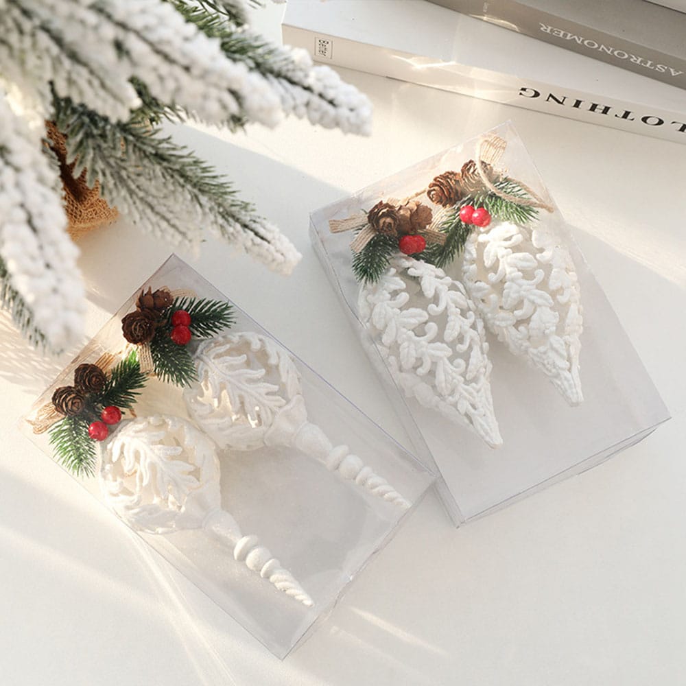 Christmas 2pc white tree pendant