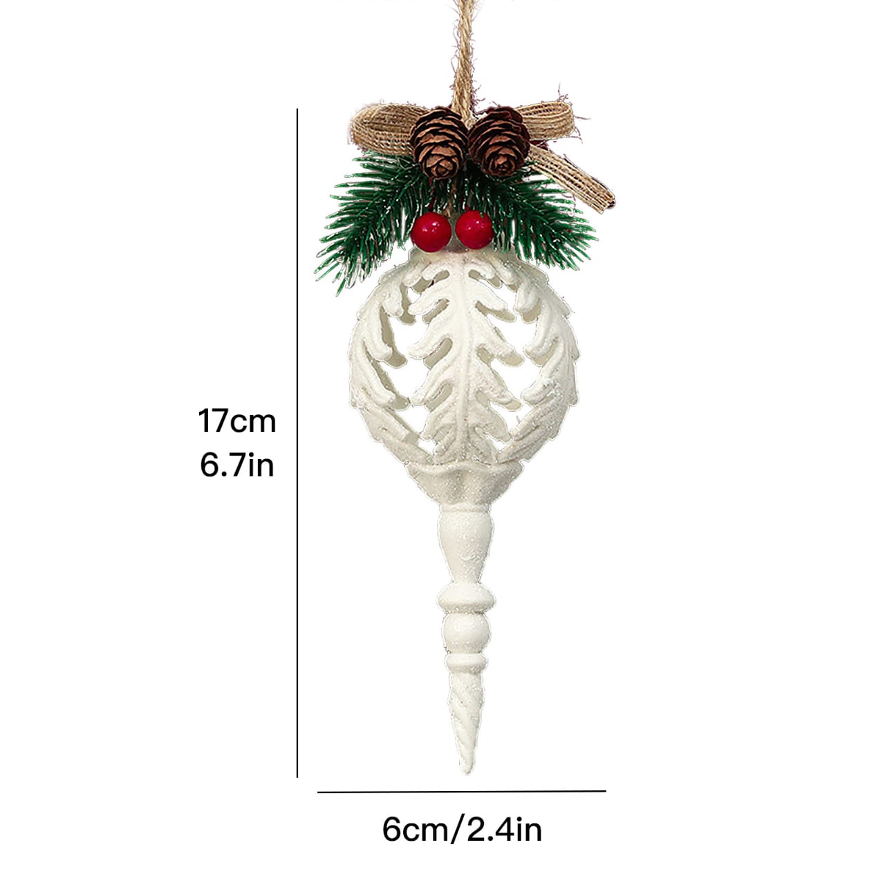 Christmas 2pc white tree pendant