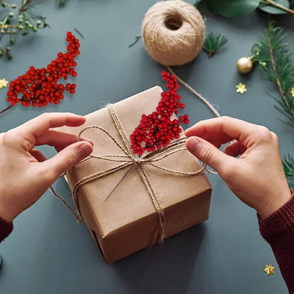 10pc Artificial Red Berry Bouquet Christmas Decoration  Flower for Home Decor Xmas Tree