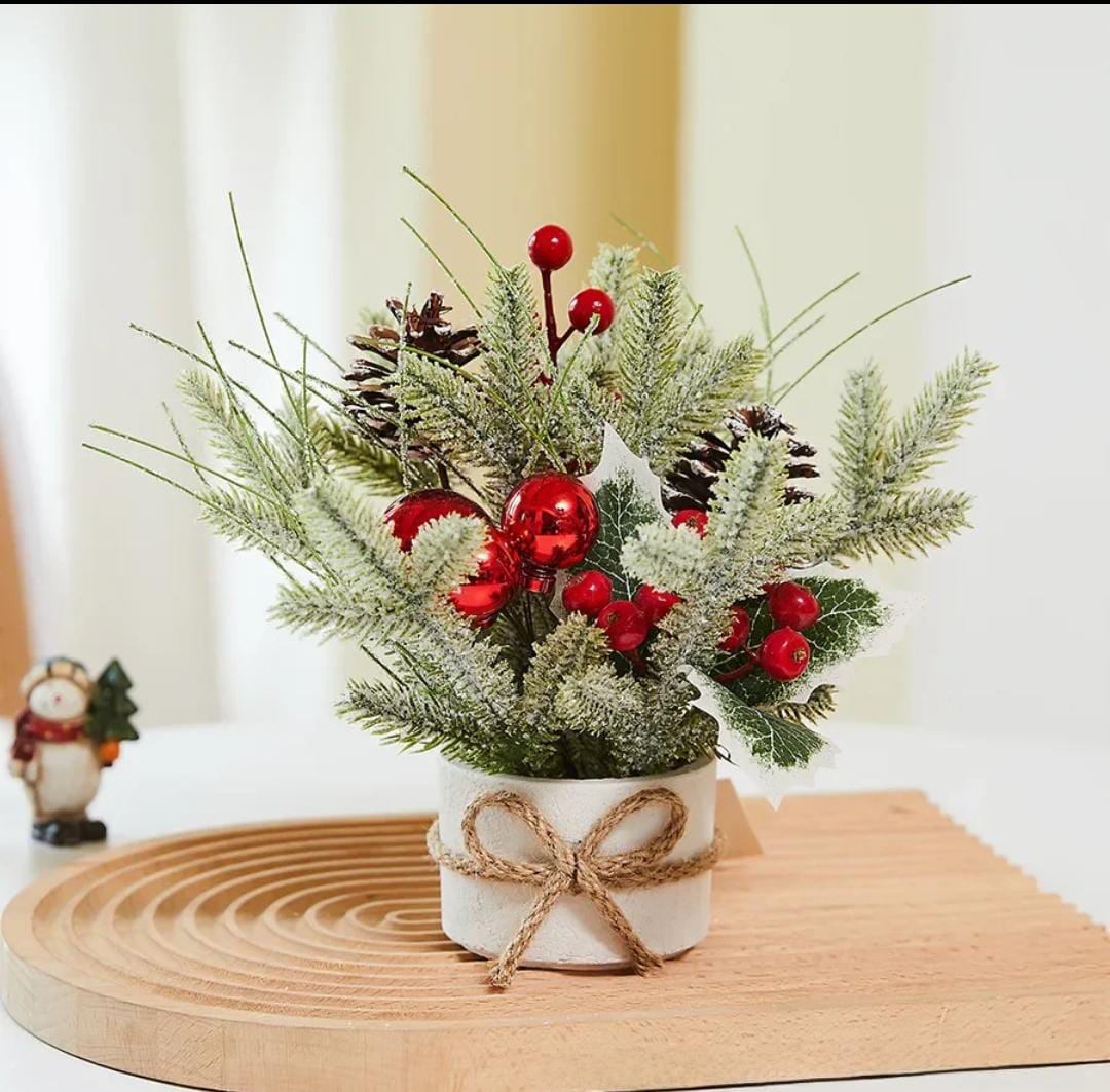 *1Pcs Tabletop Exquisite Mini  Christmas Tree Stump Home Christmas Festival Party Cute Decoration Ornament*