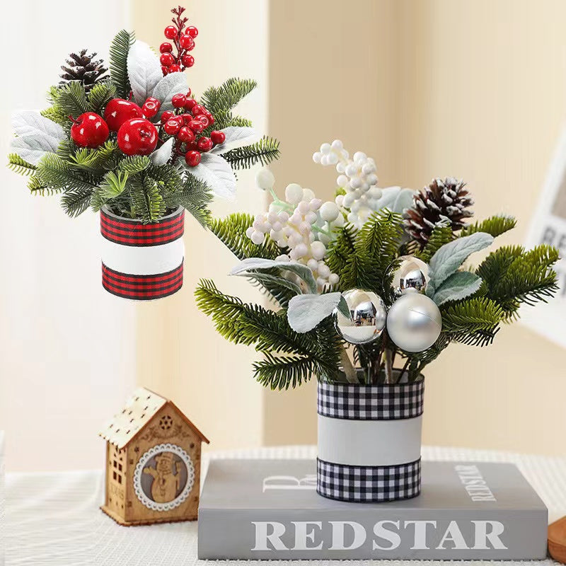 *1Pcs Tabletop Exquisite Mini  Christmas Tree Stump Home Christmas Festival Party Cute Decoration Ornament*