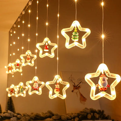 3M LED USB Christmas String Lights | Pendant  Lamp Snowman Star Tree Garland| Window Decoration Night Light For Christmas Holiday