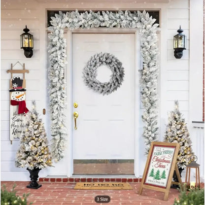 Snow flocked Christmas Garland wreath