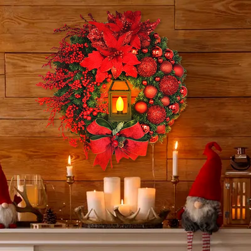 Christmas Wreath With Lamp*